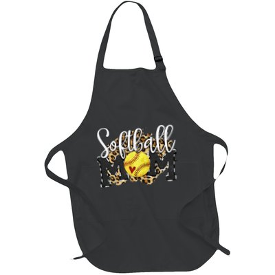Softball Mom Leopard Funny Baseball Mom MotherS Day 2024 Apron
