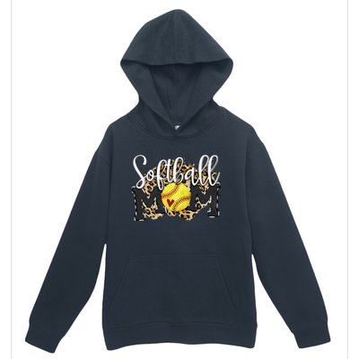 Softball Mom Leopard Funny Baseball Mom MotherS Day 2024 Urban Pullover Hoodie