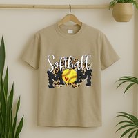 Softball Mom Leopard Funny Baseball Mom MotherS Day 2024 T-Shirt
