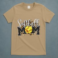 Softball Mom Leopard Funny Baseball Mom MotherS Day 2024 T-Shirt