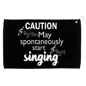 Singing Music Lover Gift Caution May Start Singing Grommeted Golf Towel