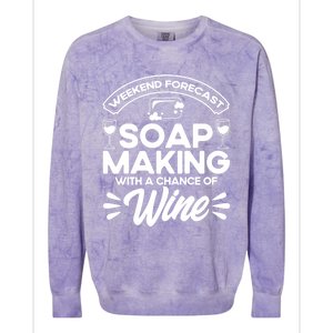 Soap Making Lovers Weekend Forecast Soap Maker Gift Colorblast Crewneck Sweatshirt