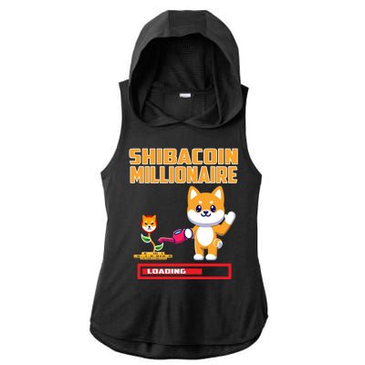 Shibacoin Millionaire Loading Ladies PosiCharge Tri-Blend Wicking Draft Hoodie Tank