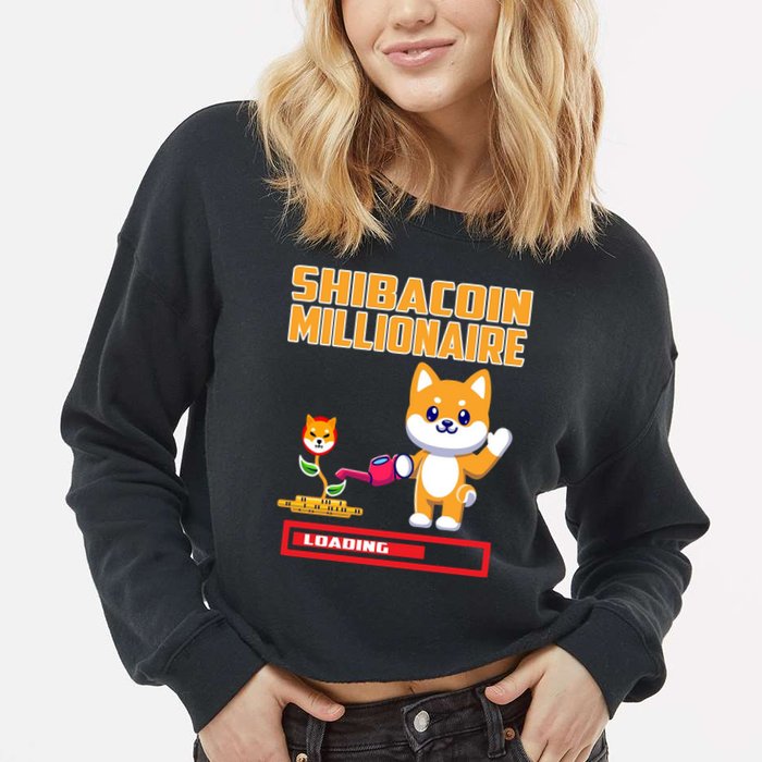 Shibacoin Millionaire Loading Cropped Pullover Crew