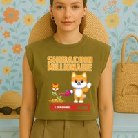 Shibacoin Millionaire Loading Garment-Dyed Women's Muscle Tee
