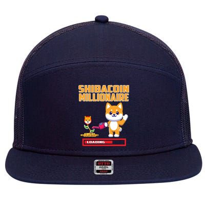 Shibacoin Millionaire Loading 7 Panel Mesh Trucker Snapback Hat