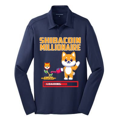 Shibacoin Millionaire Loading Silk Touch Performance Long Sleeve Polo