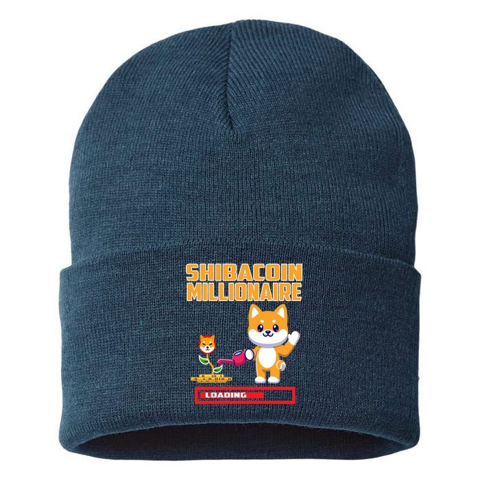 Shibacoin Millionaire Loading Sustainable Knit Beanie