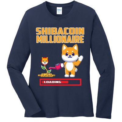 Shibacoin Millionaire Loading Ladies Long Sleeve Shirt
