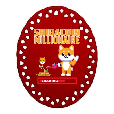 Shibacoin Millionaire Loading Ceramic Oval Ornament