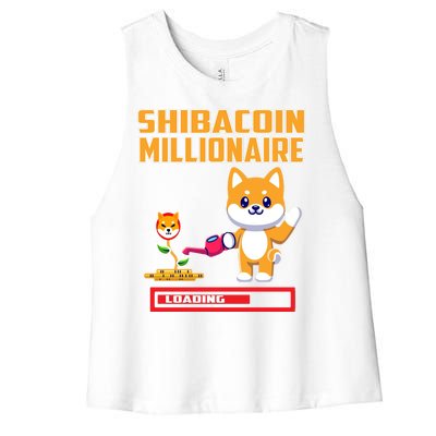 Shibacoin Millionaire Loading Women's Racerback Cropped Tank