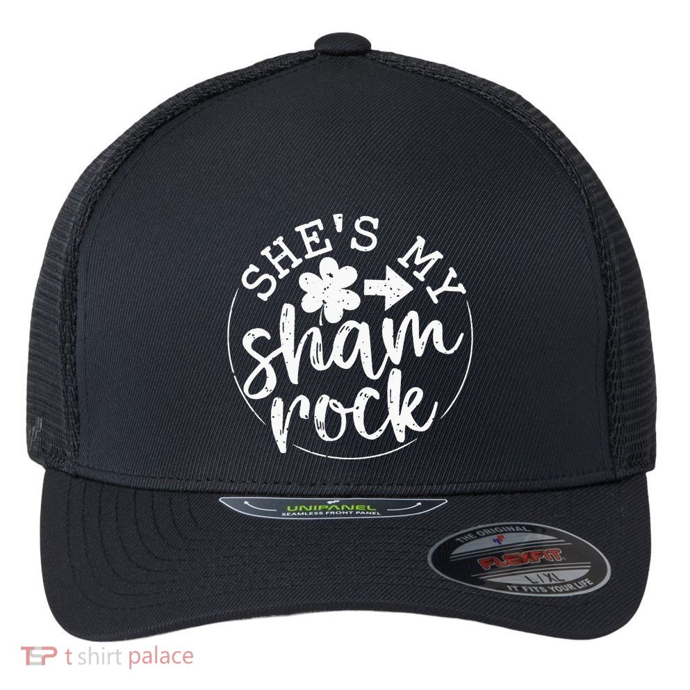 She's My Lucky Charm Happy Patricks Day Couples Matching Flexfit Unipanel Trucker Cap