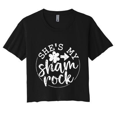 She's My Lucky Charm Happy Patricks Day Couples Matching Crop Top