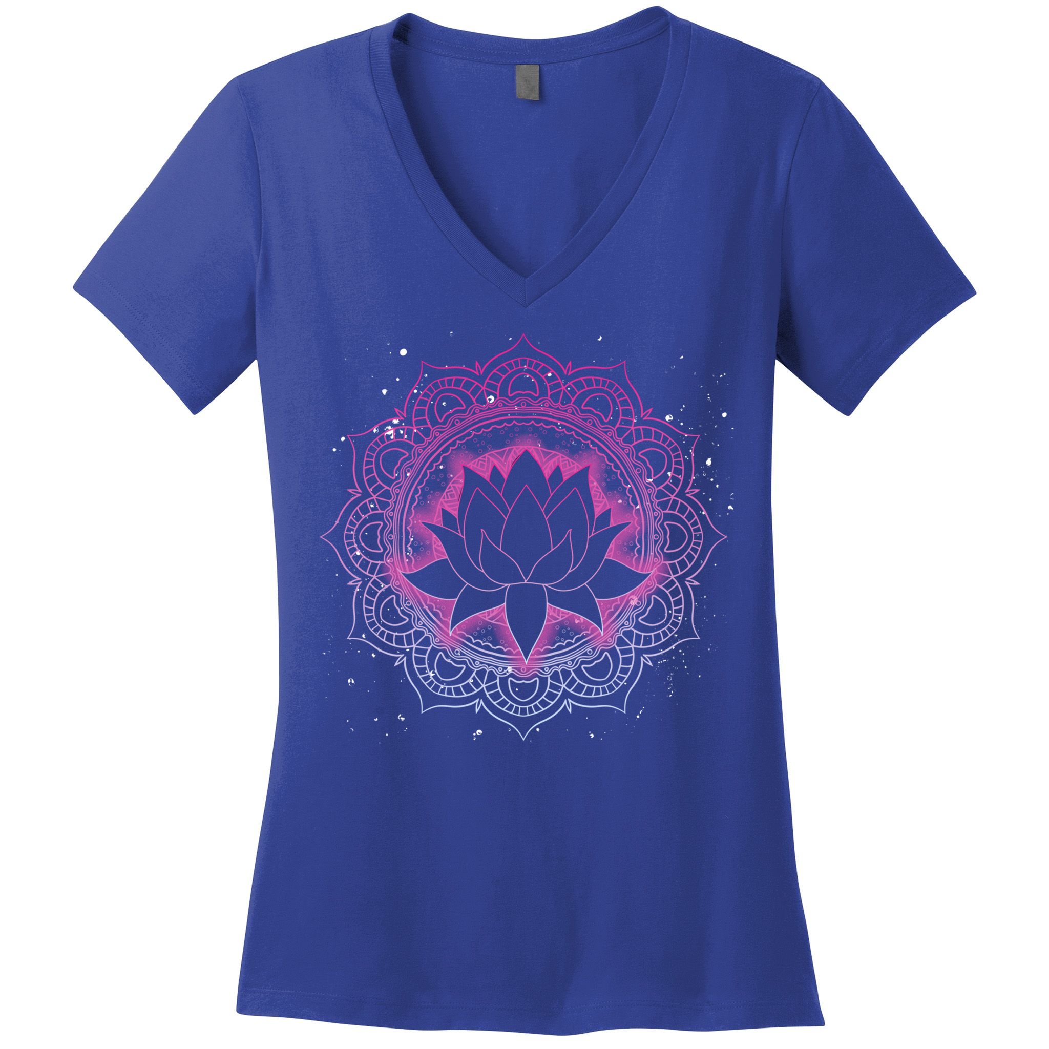 Spiritual Meditation Lotus Flower Blossom Dala Yoga Lotus Cool Gift Women's V-Neck T-Shirt