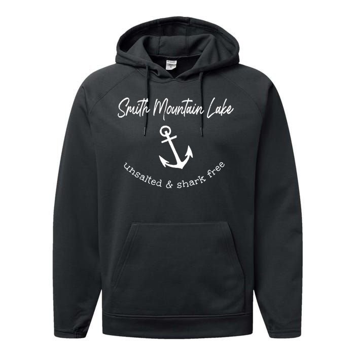 Smith Mountain Lake VA My Happy Place Gift Boating Fishing Performance Fleece Hoodie