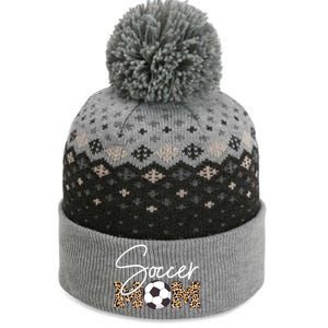 Soccer Mom Leopard Print Ball Great Gift The Baniff Cuffed Pom Beanie