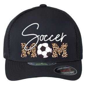 Soccer Mom Leopard Print Ball Great Gift Flexfit Unipanel Trucker Cap