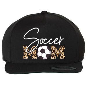 Soccer Mom Leopard Print Ball Great Gift Wool Snapback Cap