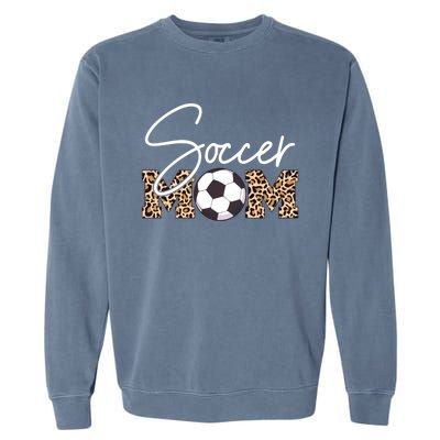 Soccer Mom Leopard Print Ball Great Gift Garment-Dyed Sweatshirt