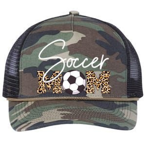 Soccer Mom Leopard Print Ball Great Gift Retro Rope Trucker Hat Cap