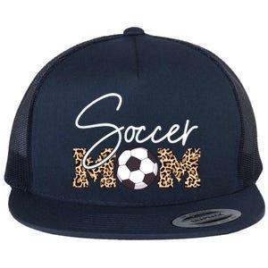 Soccer Mom Leopard Print Ball Great Gift Flat Bill Trucker Hat