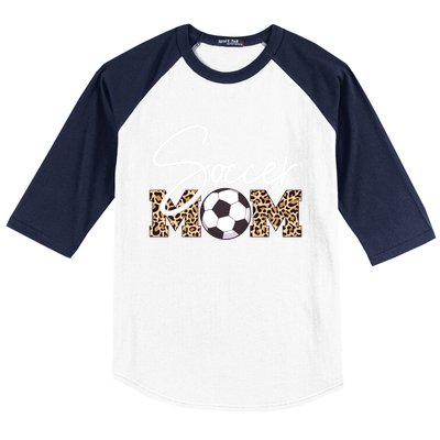 Soccer Mom Leopard Print Ball Great Gift Baseball Sleeve Shirt