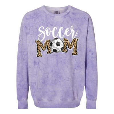 Soccer Mom Leopard Funny Soccer Mom Gift Mother's Day 2021 Gift Colorblast Crewneck Sweatshirt