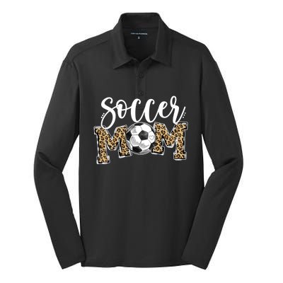 Soccer Mom Leopard Funny Soccer Mom Gift Mother's Day 2021 Gift Silk Touch Performance Long Sleeve Polo