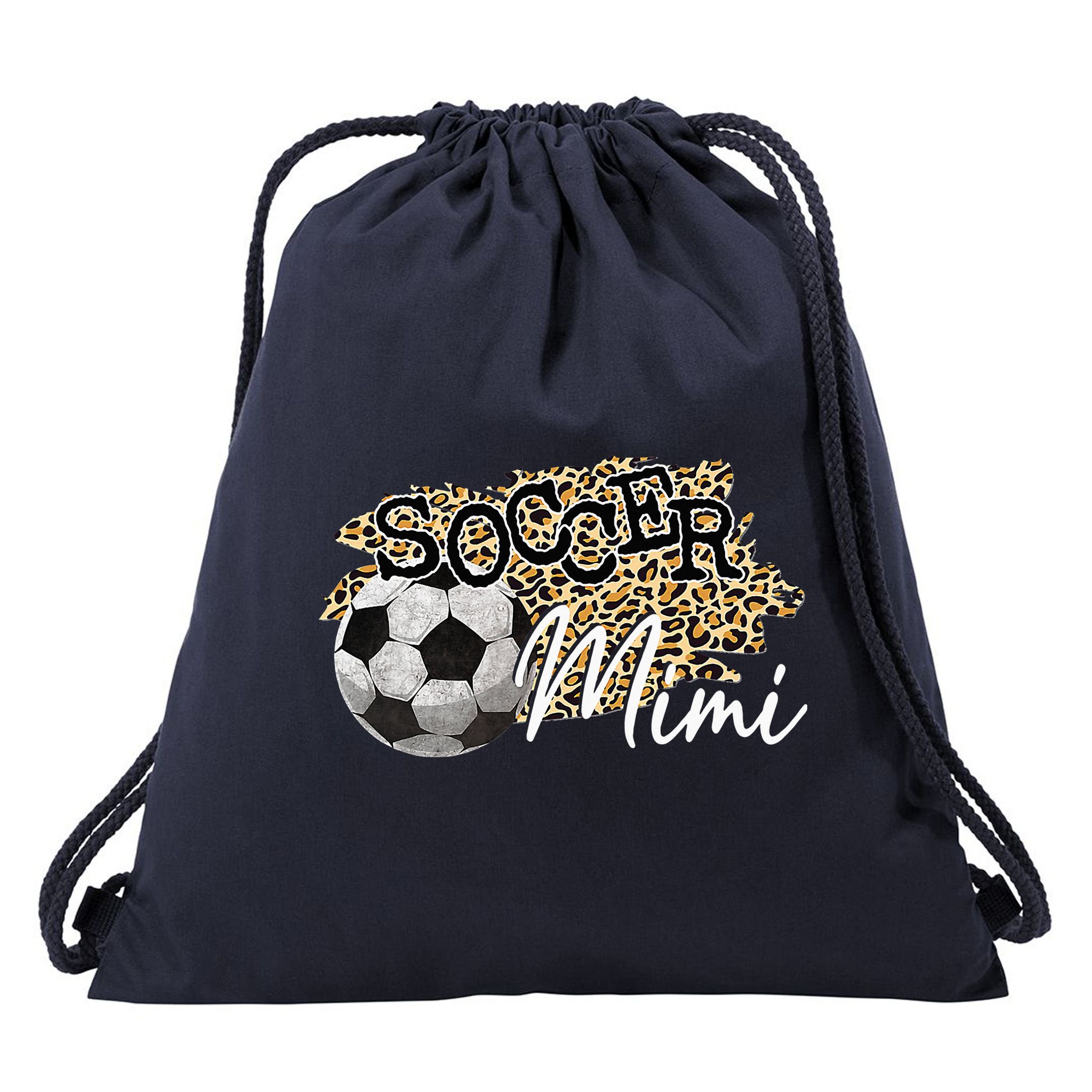 Soccer Mimi Leopard Soccer Mimi Drawstring Bag