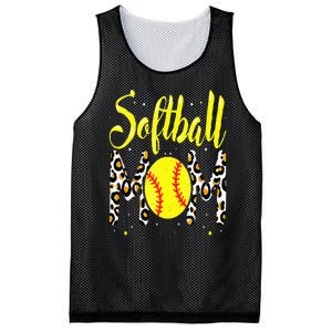 Softball Mom Leopard Funny Baseball Mom MotherS Day Mesh Reversible Basketball Jersey Tank