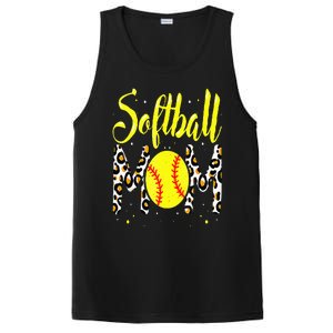 Softball Mom Leopard Funny Baseball Mom MotherS Day PosiCharge Competitor Tank