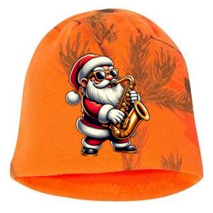 Saxophone Music Lover Xmas Lights Santa Saxophone Christmas Meaningful Gift Kati - Camo Knit Beanie