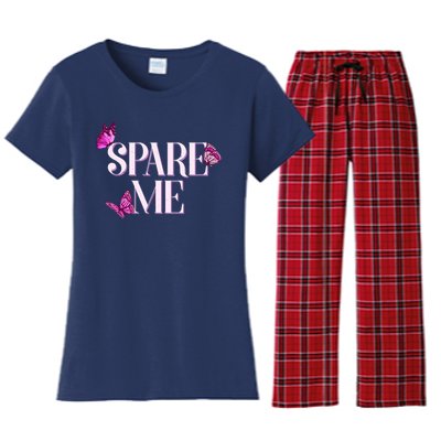 Spare Me Leah Reality Show Meme Butterflies Women's Flannel Pajama Set