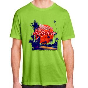 Santa Monica Los Angeles Palm Trees Scenic Adult ChromaSoft Performance T-Shirt