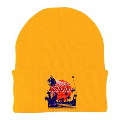 Santa Monica Los Angeles Palm Trees Scenic Knit Cap Winter Beanie