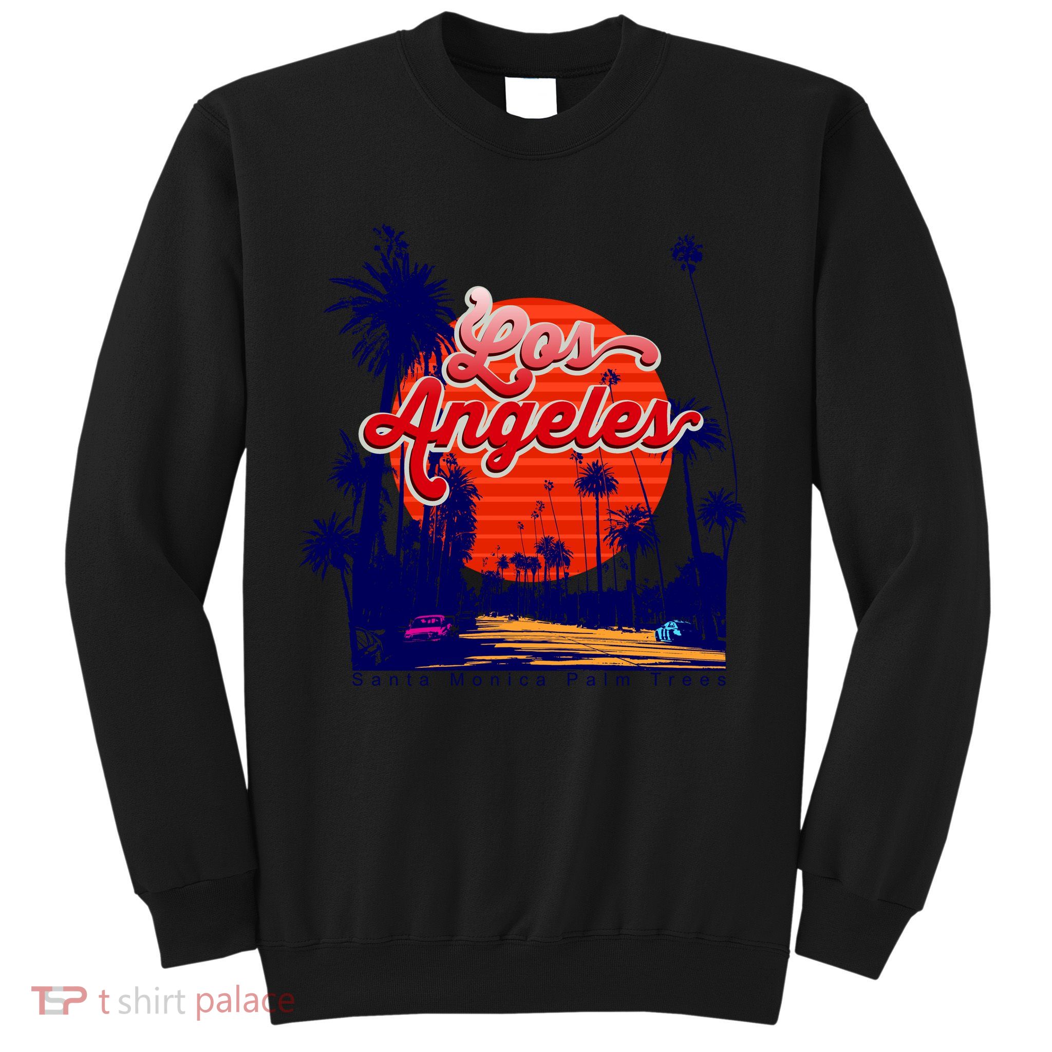 Santa Monica Los Angeles Palm Trees Scenic Sweatshirt