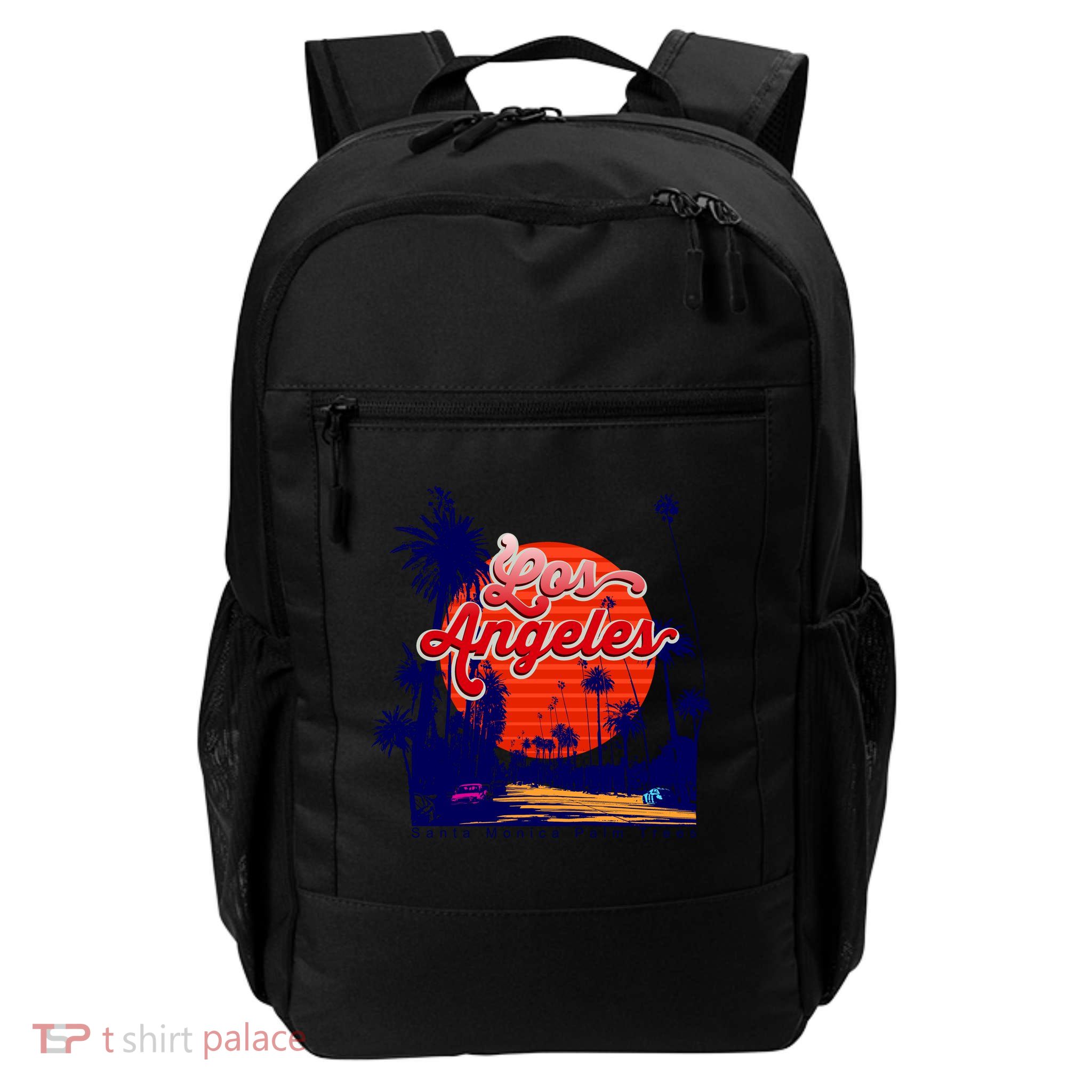 Santa Monica Los Angeles Palm Trees Scenic Daily Commute Backpack