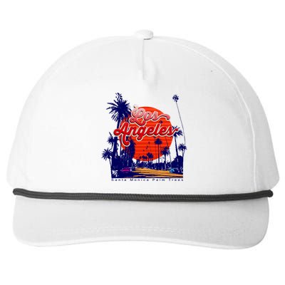 Santa Monica Los Angeles Palm Trees Scenic Snapback Five-Panel Rope Hat