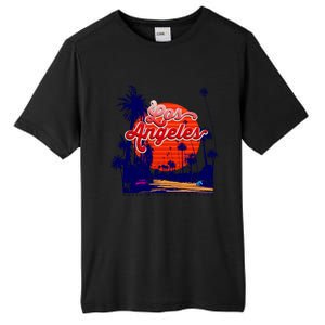 Santa Monica Los Angeles Palm Trees Scenic Tall Fusion ChromaSoft Performance T-Shirt