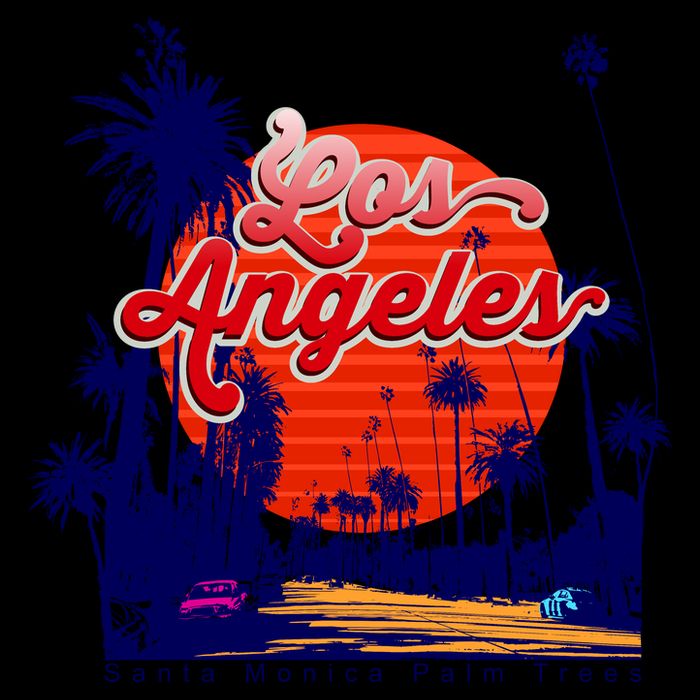 Santa Monica Los Angeles Palm Trees Scenic Flatbill Hat