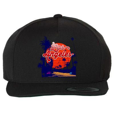 Santa Monica Los Angeles Palm Trees Scenic Wool Snapback Cap