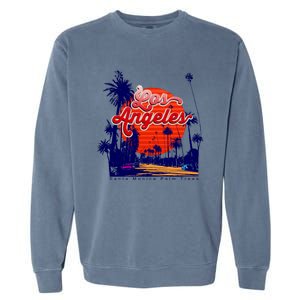 Santa Monica Los Angeles Palm Trees Scenic Garment-Dyed Sweatshirt