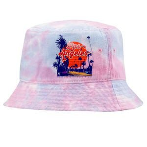 Santa Monica Los Angeles Palm Trees Scenic Tie-Dyed Bucket Hat