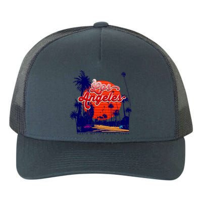 Santa Monica Los Angeles Palm Trees Scenic Yupoong Adult 5-Panel Trucker Hat