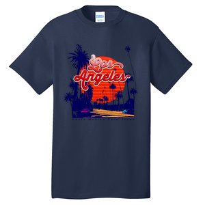 Santa Monica Los Angeles Palm Trees Scenic Tall T-Shirt