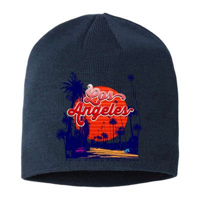 Santa Monica Los Angeles Palm Trees Scenic Sustainable Beanie