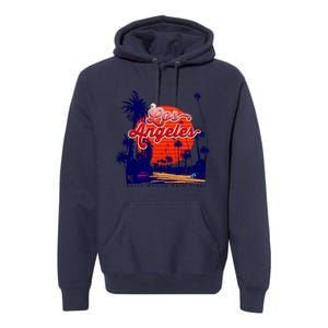 Santa Monica Los Angeles Palm Trees Scenic Premium Hoodie