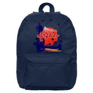 Santa Monica Los Angeles Palm Trees Scenic 16 in Basic Backpack