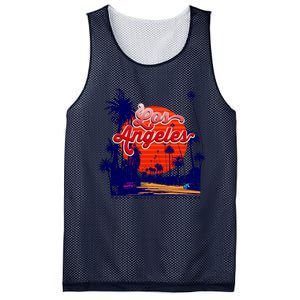 Santa Monica Los Angeles Palm Trees Scenic Mesh Reversible Basketball Jersey Tank