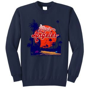 Santa Monica Los Angeles Palm Trees Scenic Tall Sweatshirt